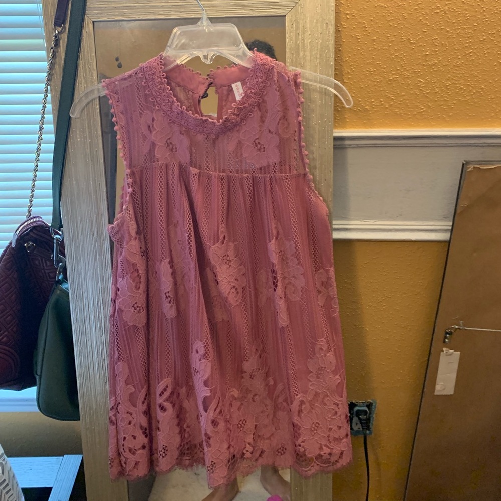 Pink lace blouse